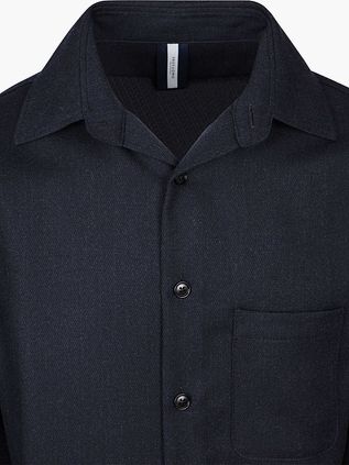 Profuomo Hemdjacke Wolle Mouliné Marine