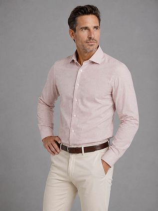 Profuomo Twill Hemd Hellrosa