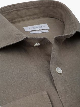 Profuomo Overhemd Linnen Groen