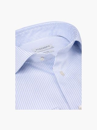 Profuomo Twill Shirt Stripes Light Blue