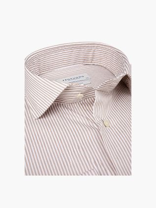Profuomo Twill Shirt Stripes Beige