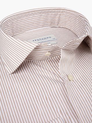 Profuomo Twill Skjorta Streaks Beige