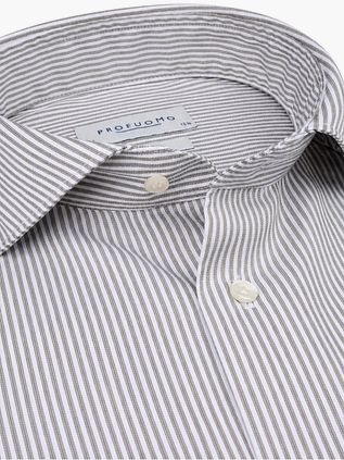Profuomo Twill Skjorta Streaks Grön