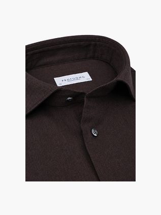 Profuomo Chemise Brushed Twill Marron