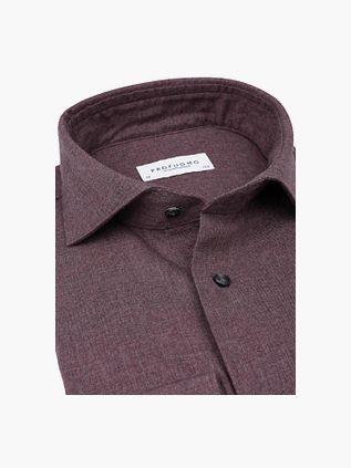 Profuomo Chemise Brushed Twill Aubergine
