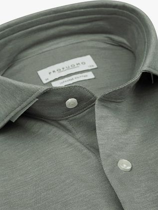 Profuomo Japanese Knitted Shirt Melange Green