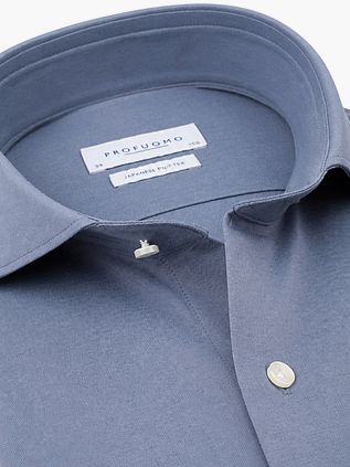 Profuomo Japanskt Stickad Skjorta Indigo
