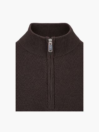 Profuomo Half Zip Pullover Structure Brown
