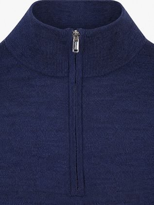 Profuomo Half Zip Pullover Merino Wool Royal Blue
