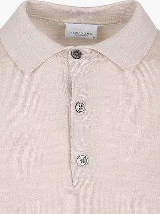 Profuomo Longsleeve Poloshirt Merinowol Beige