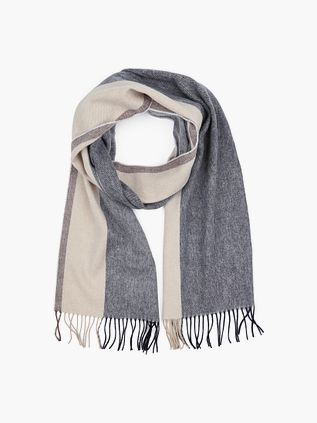 Profuomo Sciarpa in lana a righe blu marrone beige