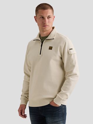 PME Legend Half Zip Sweater Bone White