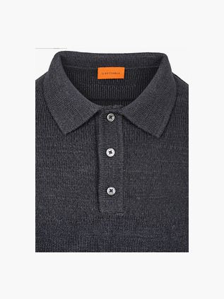 Suitable Button Longue Melange Navy polo shirt