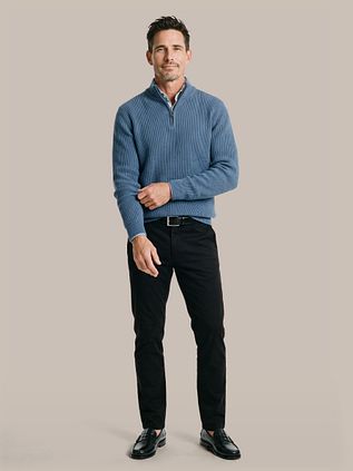 Suitable Half Zip Jersey Cowo Azul