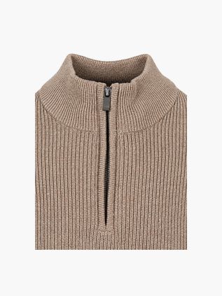 Suitable Half Zip Genser Cowo Taupe