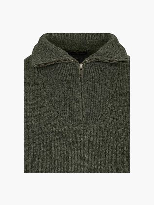 Steppin' Out Half Zip Jumper Lambswool Green