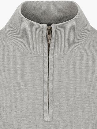 Steppin' Out Half Zip Pullover Merinowolle Hellgrau