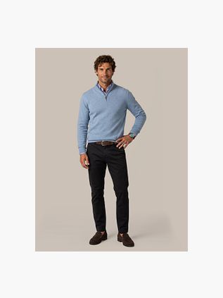 Steppin' Out Half Zip Pullover Merino Wool Light Blue