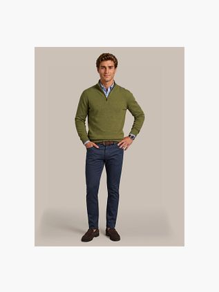 Steppin' Out Half Zip Pullover Merino Wool Green