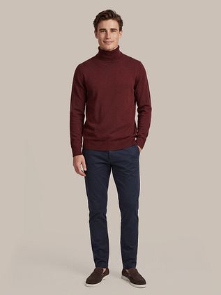 Suitable Pull Col Roulé Merino Bordeaux