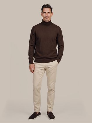 Suitable Pull Col Roulé Merino Marron