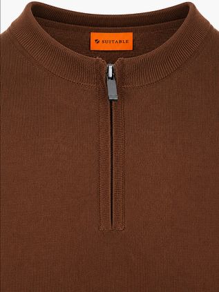 Suitable Crew Zip Merino Bruin