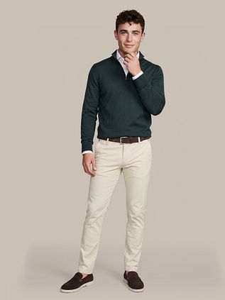 Suitable Crew Zip Merino Vert Foncé