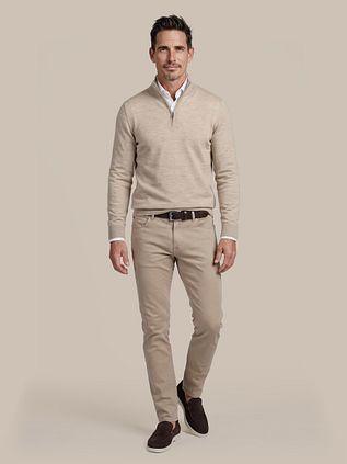 Suitable Merino Half Zip Sweater Sand