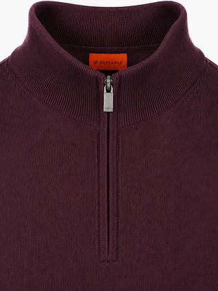 Suitable Merino Half Zip Sweater Burgundy