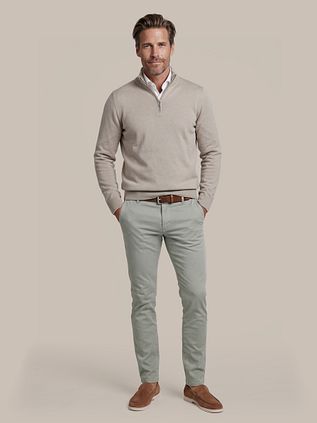 Suitable Merino Half Zip Sweater Bright Taupe