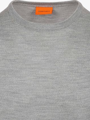 Suitable Merino Pullover Mid Grijs