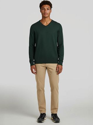 Suitable Merino Pullover V-Neck Racing Green