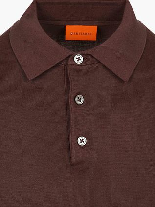 Suitable Compact Cotton Poloshirt Burgundy