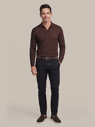 Suitable Compact Cotton Polo Shirt Burgundy