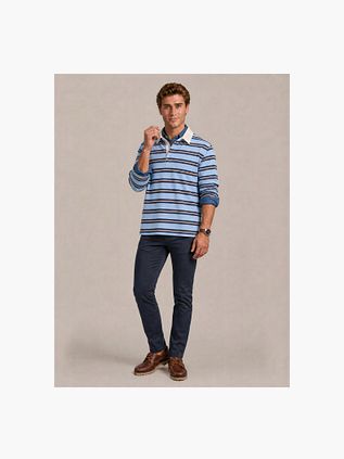 Steppin' Out Rugby Polo Shirt Stripe Blue
