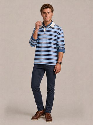 Steppin' Out Rugby Polo Rayures Bleu
