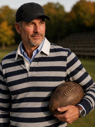 Steppin' Out Rugby Polo Rayures Marine Gris
