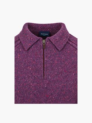 Suitable Polo Zip Pull Tweed Purple