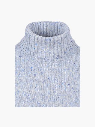 Suitable Roll neck sweater Tweed Light blue
