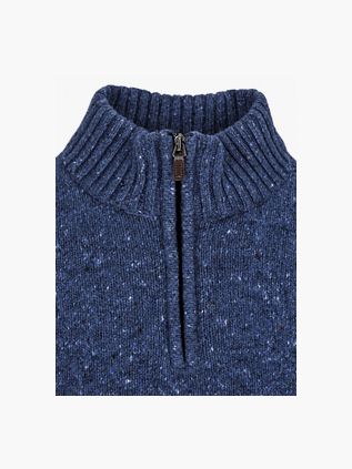 Suitable Half Zip Pullover Tweed Dunkelblau