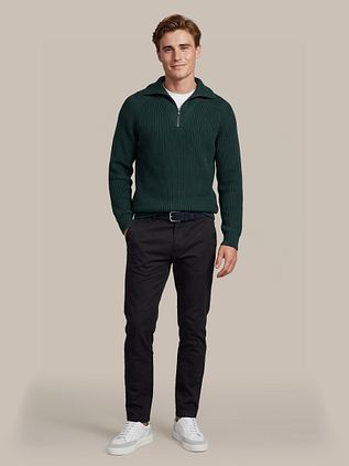 Suitable Half Zip Pullover Sailor Wool Blend Dark Green