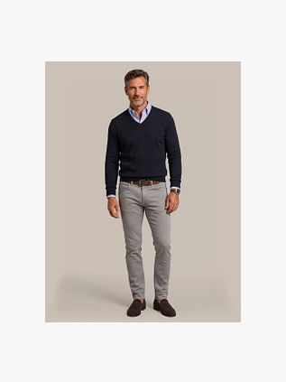 Steppin' Out Pullover Cotton Cashmere V-Neck Navy