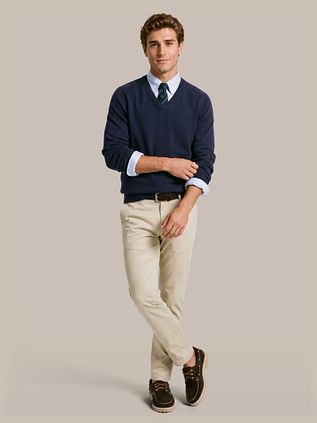 Steppin' Out Pullover V-Neck Lambswool Navy