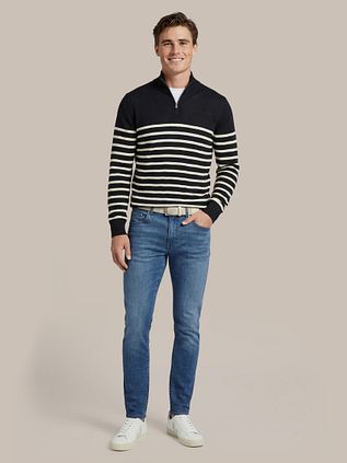 Steppin' Out Half-Zip Pullover Breton Stripe Navy