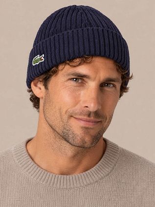 Lacoste Knitted Muts Wol Navy
