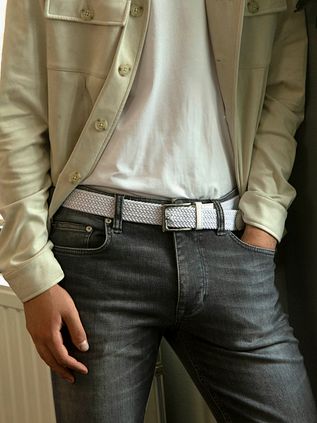 Suitable Geweven Riem Wit