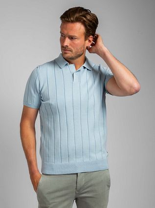 Suitable Respect Poloshirt Drop Needle Hellblau