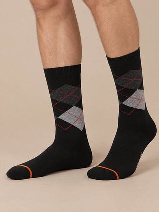 Suitable Socks Argyle Black