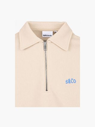 Supply & Co Sweat Polocollar Zip Aarav Marron
