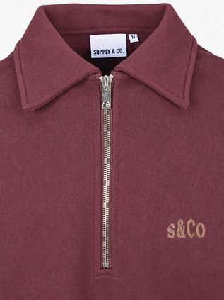 Supply & Co Sweat Polocollar Zip Aarav Brown